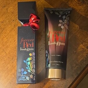 Bath & Body Works Forever Red Vanilla Rum Body Cream & Fragrance Set